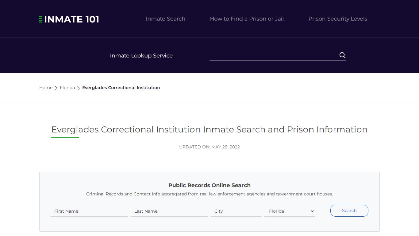 Everglades Correctional Institution Inmate Search, Visitation, Phone no ...